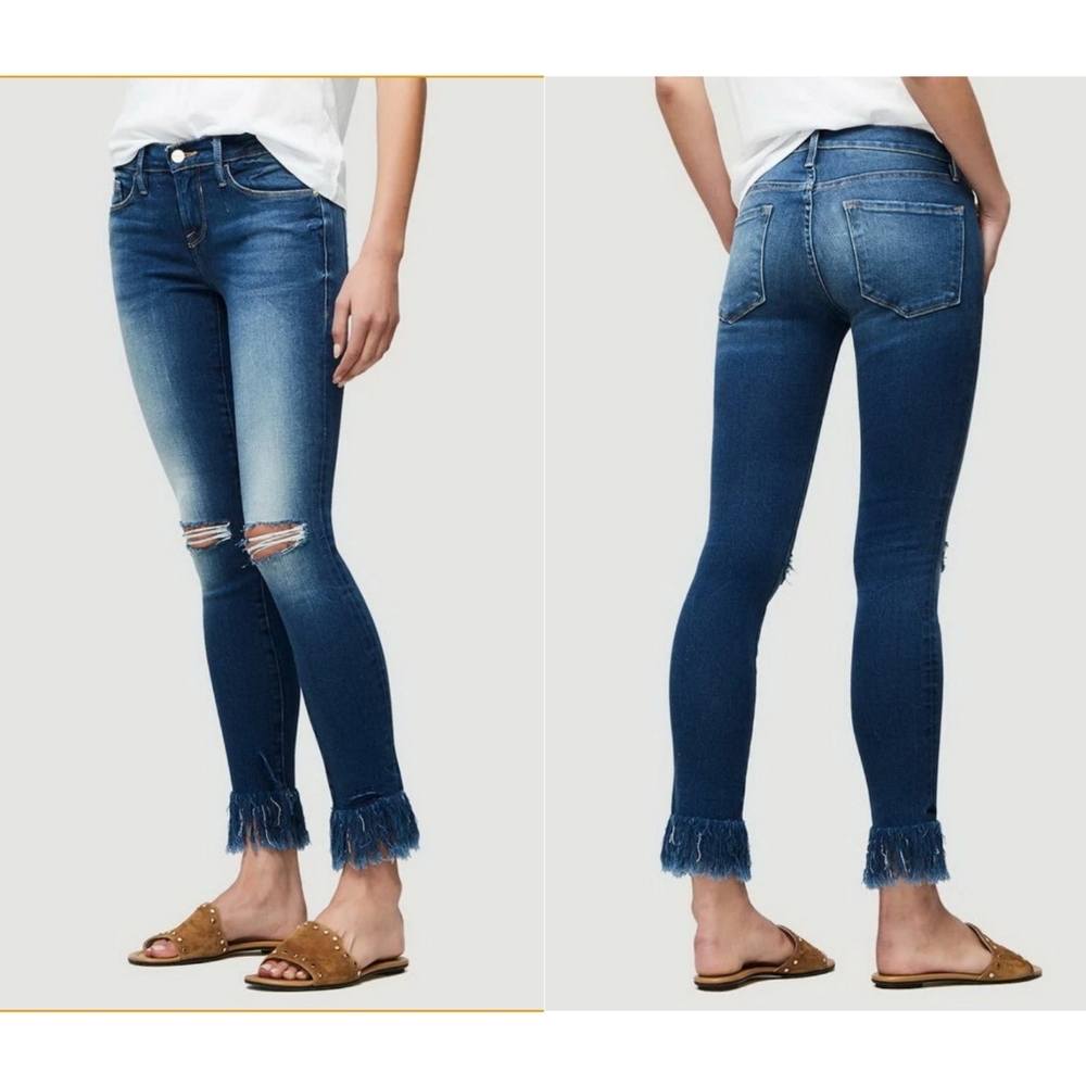 FRAME Denim Le Skinny De Jeanne Shredded Ra